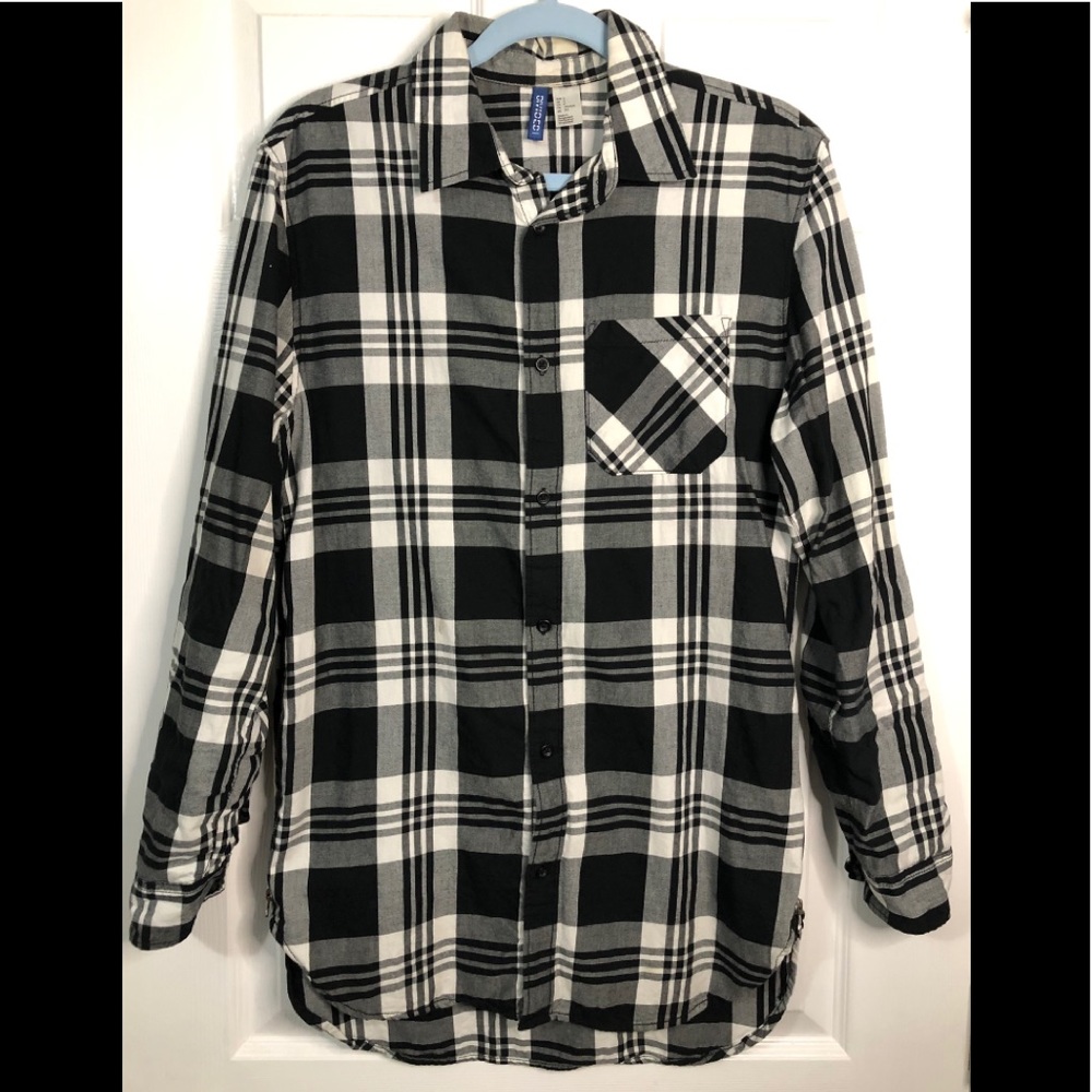 H&M Oversized Flannel Long Sleeve Shirt